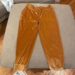 Fabletics Velvet Joggers in Warm Copper